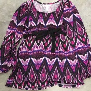 Pink and purple dress maternity top